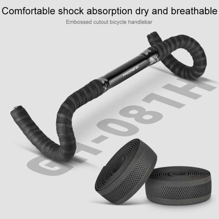 PROMEND GR-081H 1 Pair Embossed Hollow Antiskid Bicycle Grips Tape, 200x3cm Black