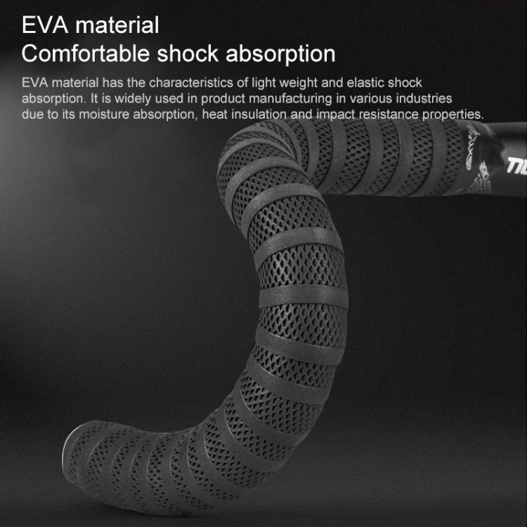 PROMEND GR-081H 1 Pair Embossed Hollow Antiskid Bicycle Grips Tape, 200x3cm Black