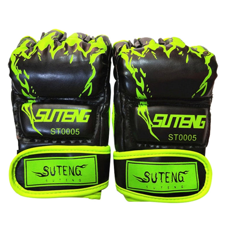 SUTENG Half Fingers Training Boxing Gloves for Adults, Half Fingers Orange, Half Fingers Green, Half Fingers Red