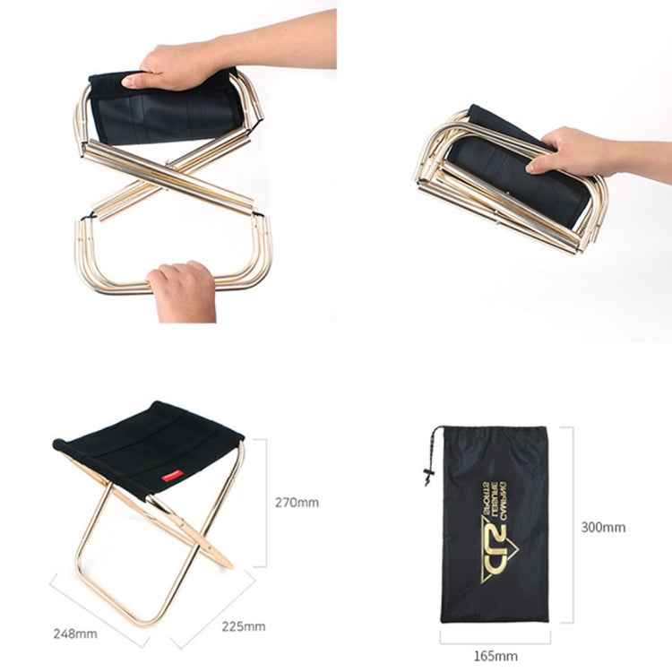CLS Outdoor Portable Aluminum Alloy Fishing Barbecue Folding Stool, Size: 24.8*22.5*27cm