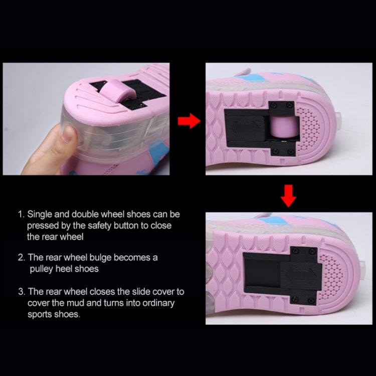 786 LED Light Ultra Light Rechargeable Double Wheel Roller Skating Shoes Sport Shoes, Size : 27, Size : 27