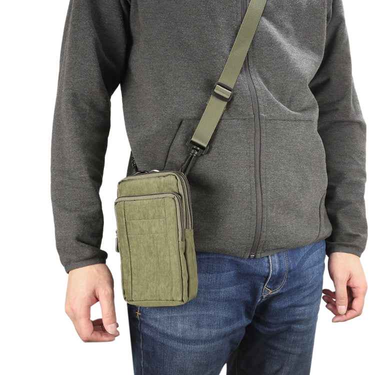 Outdoor Phone Carrying Case Pouch Nylon Crossbody Shoulder Cell Phone Holster Waist Belt Wallet Bag with Carabiner