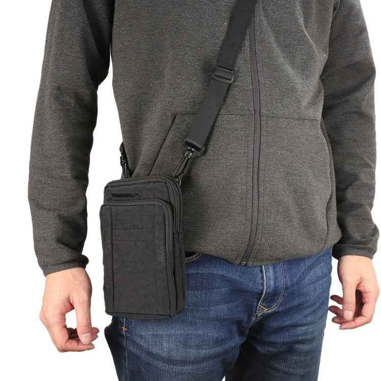 Outdoor Phone Carrying Case Pouch Nylon Crossbody Shoulder Cell Phone Holster Waist Belt Wallet Bag with Carabiner