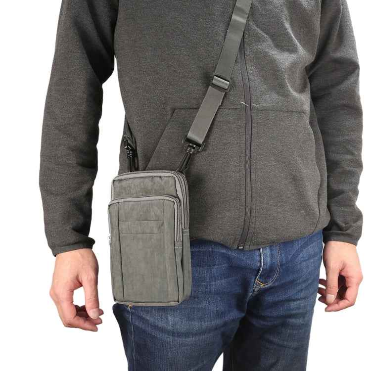 Outdoor Phone Carrying Case Pouch Nylon Crossbody Shoulder Cell Phone Holster Waist Belt Wallet Bag with Carabiner