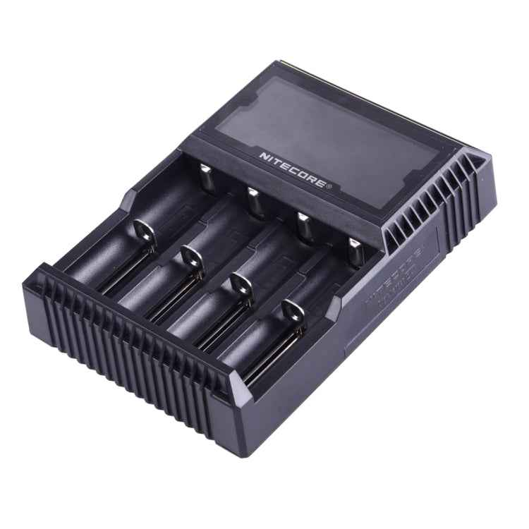 Nitecore D4 Intelligent Digi Smart Charger with LCD Display for 14500, 16340 (RCR123), 18650, 22650, 26650, Ni-MH and Ni-Cd (AA, AAA) Battery