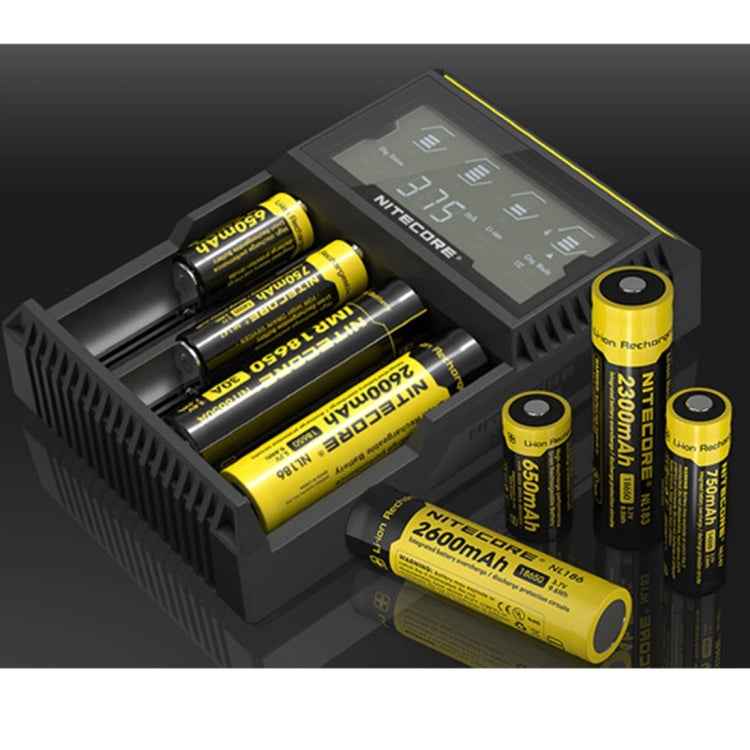 Nitecore D4 Intelligent Digi Smart Charger with LCD Display for 14500, 16340 (RCR123), 18650, 22650, 26650, Ni-MH and Ni-Cd (AA, AAA) Battery