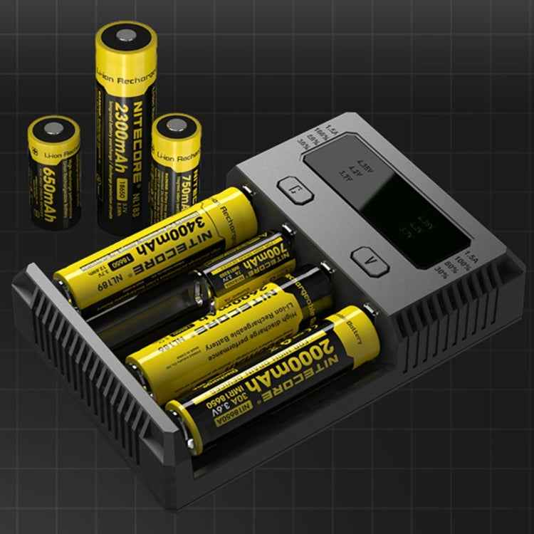 Nitecore NEW i4 Intelligent Digi Smart Charger with LED Indicator for 14500, 16340 (RCR123), 18650, 22650, 26650, Ni-MH and Ni-Cd (AA, AAA) Battery