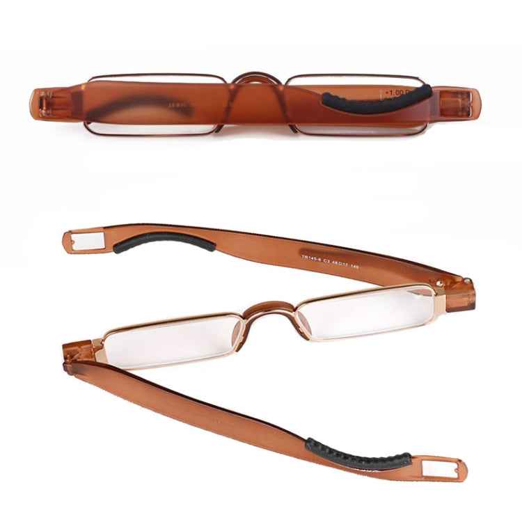 Portable Folding 360 Degree Rotation Presbyopic Reading Glasses with Pen Hanging, +1.50D