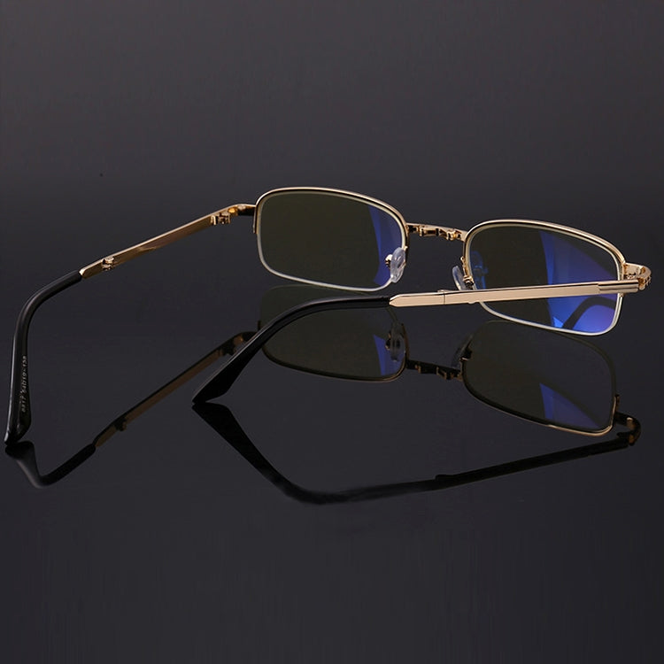 Folding Anti Blue-ray Presbyopic Reading Glasses with Case & Cleaning Cloth, +3.00D, +3.00D