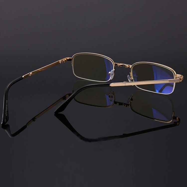 Folding Anti Blue-ray Presbyopic Reading Glasses with Case & Cleaning Cloth, +4.00D, +4.00D