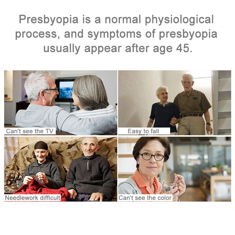 Folding Anti Blue-ray Presbyopic Reading Glasses with Case & Cleaning Cloth, +4.00D, +4.00D