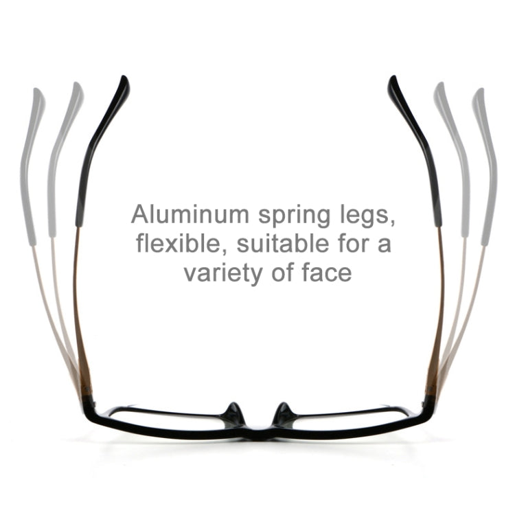 Black Frame Spring Hinge Anti Fatigue & Blue-ray Presbyopic Glasses, +2.00D, +2.00D