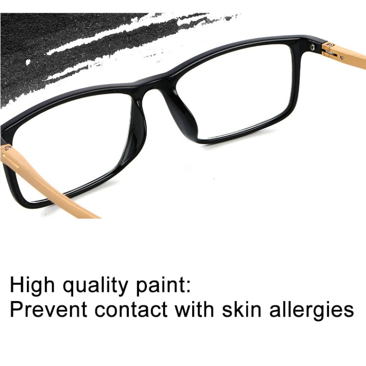 Black Frame Spring Hinge Anti Fatigue & Blue-ray Presbyopic Glasses, +2.00D, +2.00D