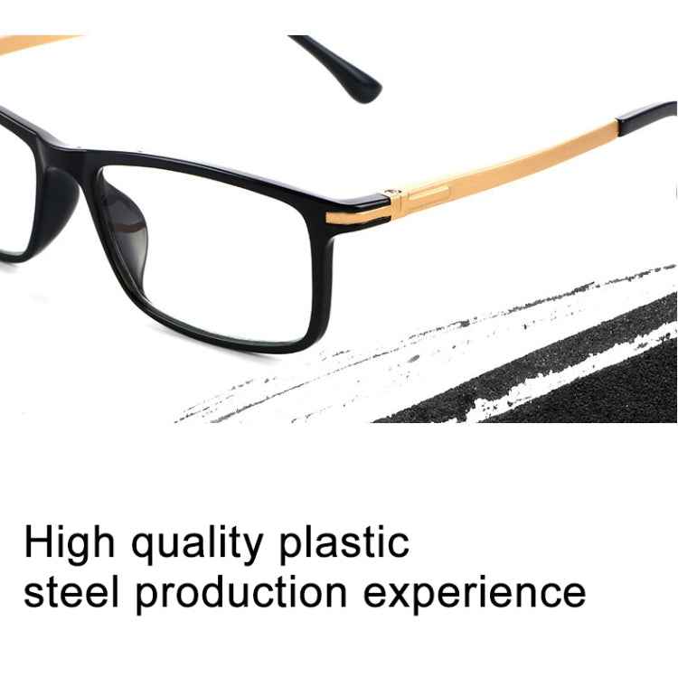 Black Frame Spring Hinge Anti Fatigue & Blue-ray Presbyopic Glasses, +2.00D, +2.00D