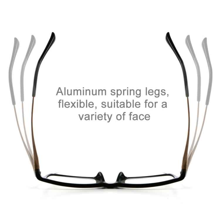 Black Frame Spring Hinge Anti Fatigue & Blue-ray Presbyopic Glasses, +4.00D, +4.00D