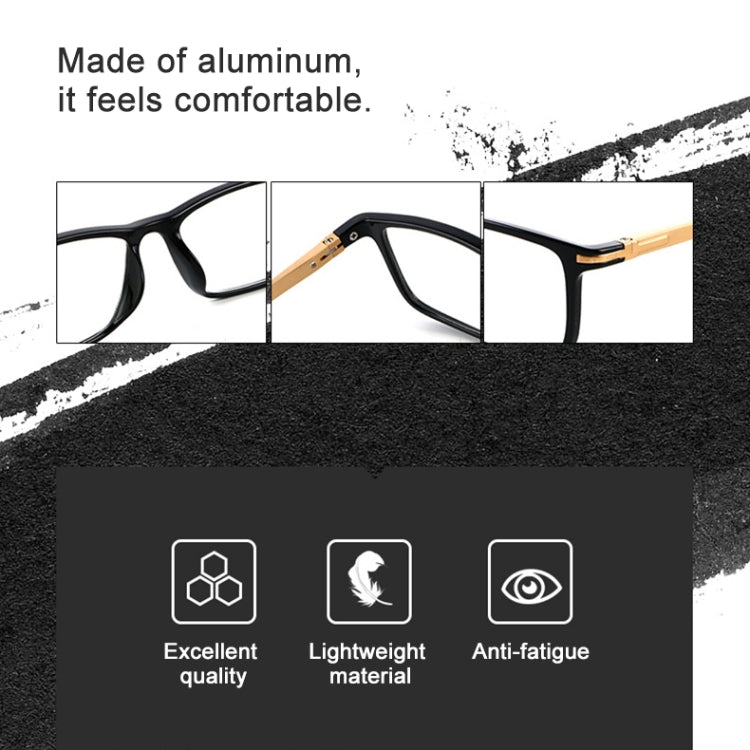 Black Frame Spring Hinge Anti Fatigue & Blue-ray Presbyopic Glasses, +4.00D, +4.00D