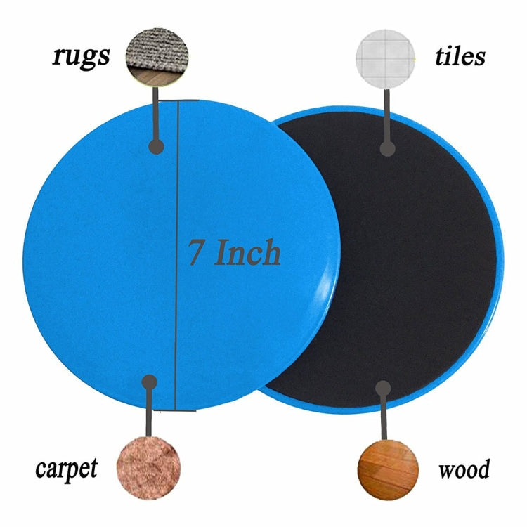 1 Pair 17.8cm Fitness Exercise Core Training Abdominal Workout Gliding Discs Sliding Disc, Round Shape, Triangle Shape