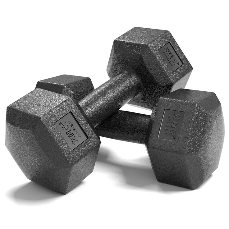 12KG A Pair Household Glue Fitness Hexagon Dumbbells, 12KG
