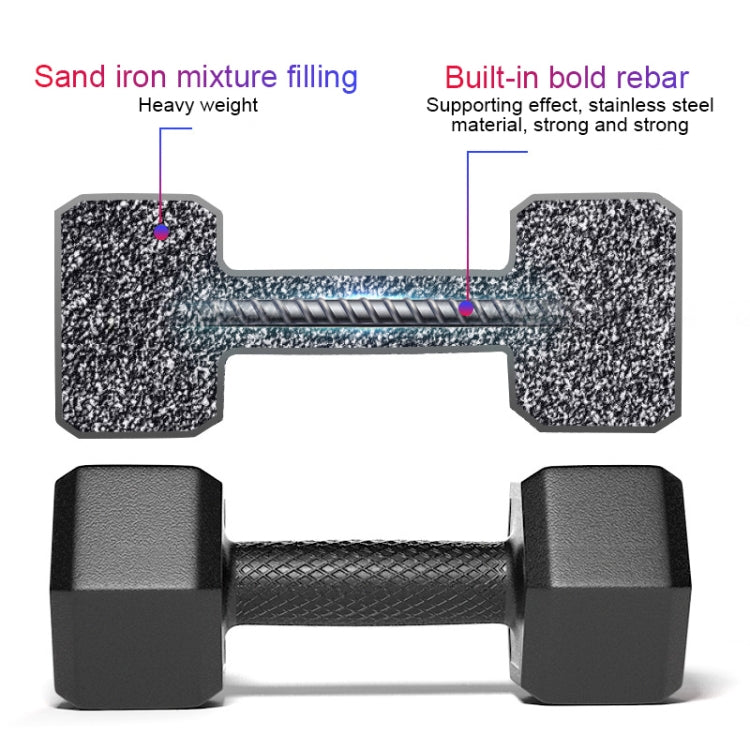 20KG A Pair Household Glue Fitness Hexagon Dumbbells, 20KG