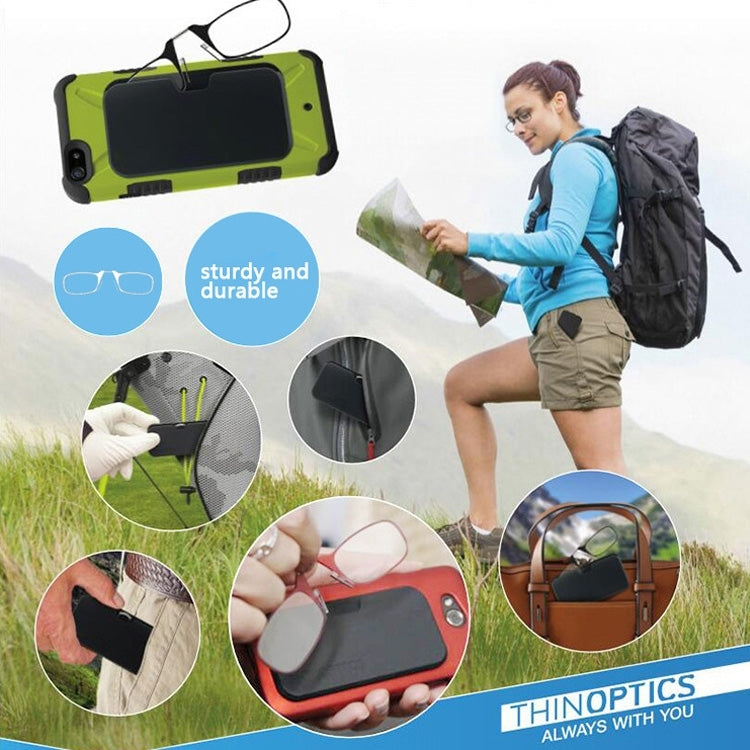 Ultra Thin High-definition Nose Resting Card Style Portable Presbyopic Hypermetropic Reading Glasses, +1.50D, +1.50D