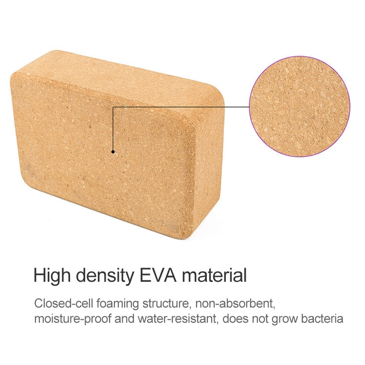 High-density Environmental Protection Fitness-assisted Yoga Cork Bricks, 22.5 x 15 x 7.5cm
