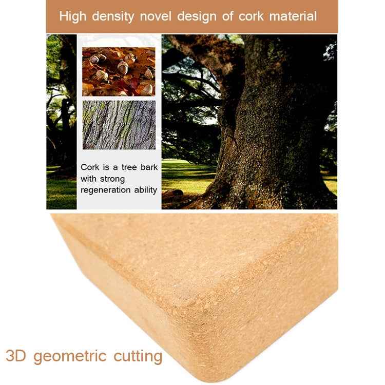High-density Environmental Protection Fitness-assisted Yoga Cork Bricks, 22.5 x 15 x 7.5cm