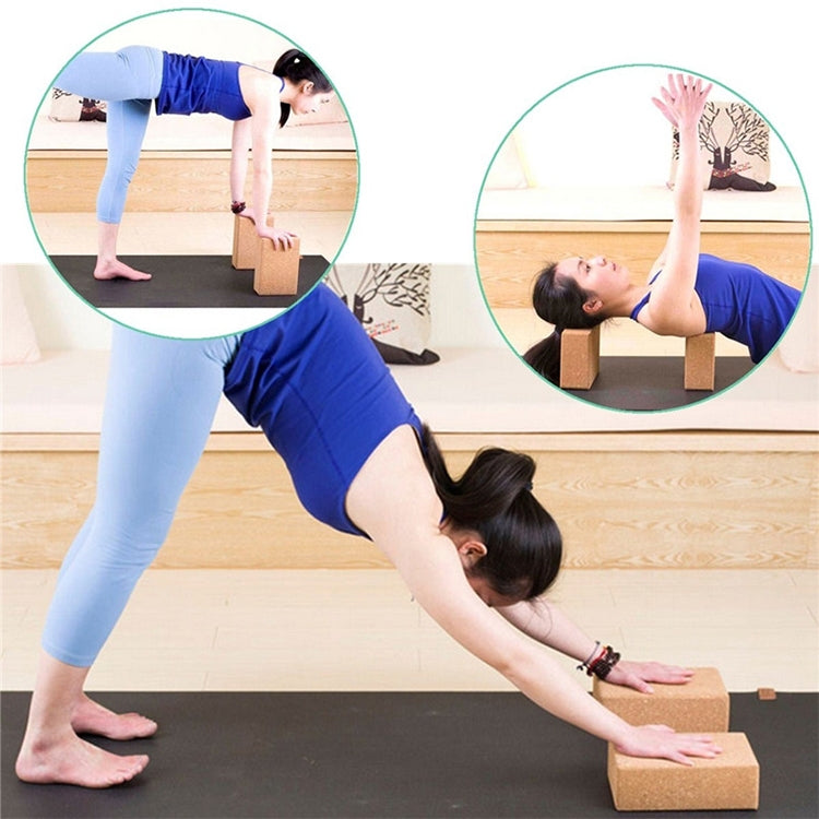 High-density Environmental Protection Fitness-assisted Yoga Cork Bricks, 22.5 x 15 x 7.5cm