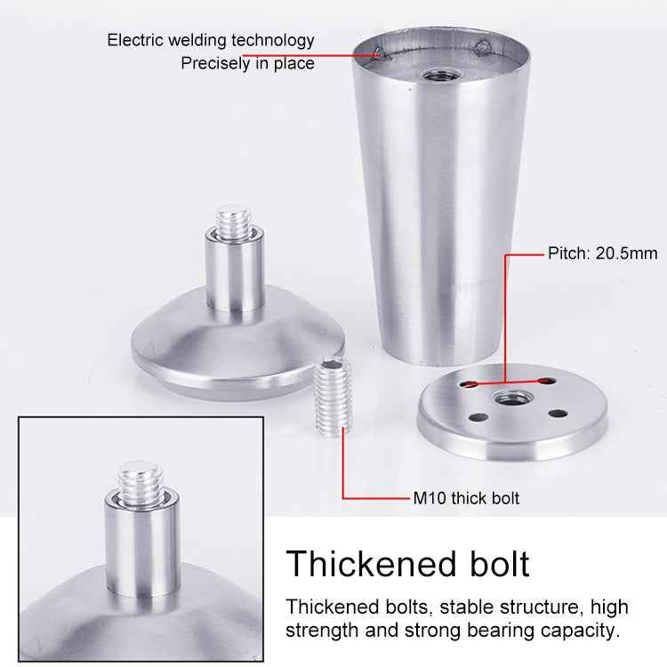 Stainless Steel Thickened Adjustable Foot Cup Type Cupboard Foot, 150mm