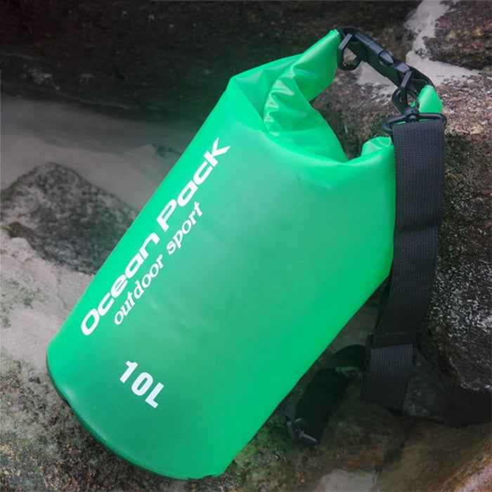 Outdoor Waterproof Single Shoulder Dry Bag Dry Sack PVC Barrel Bag, Capacity: 10L