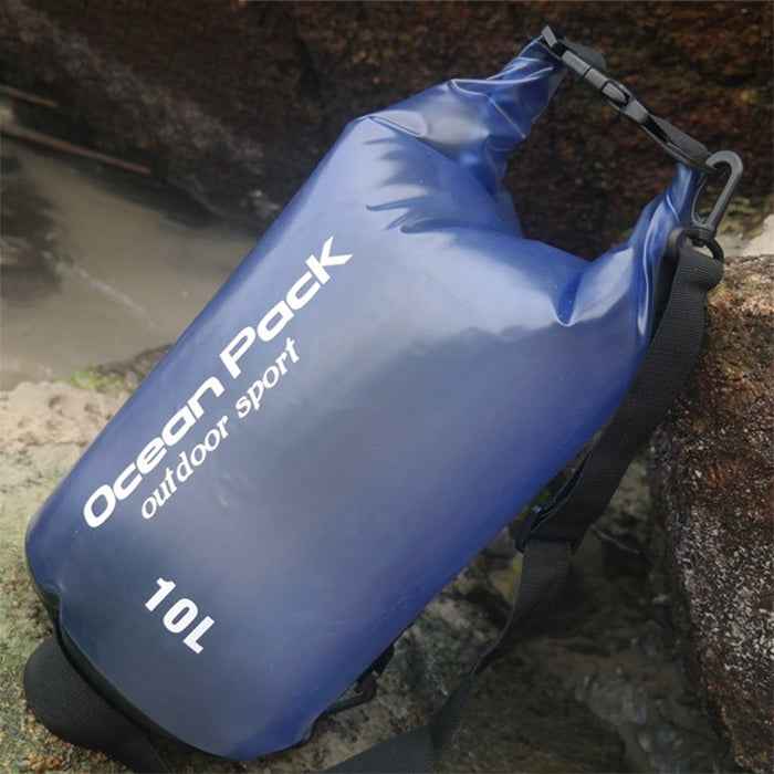 Outdoor Waterproof Single Shoulder Dry Bag Dry Sack PVC Barrel Bag, Capacity: 10L