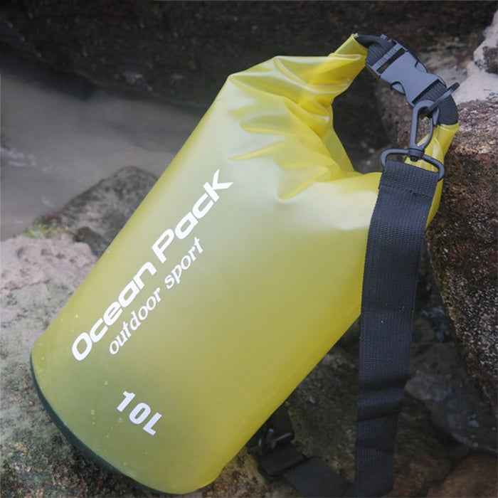 Outdoor Waterproof Single Shoulder Dry Bag Dry Sack PVC Barrel Bag, Capacity: 10L
