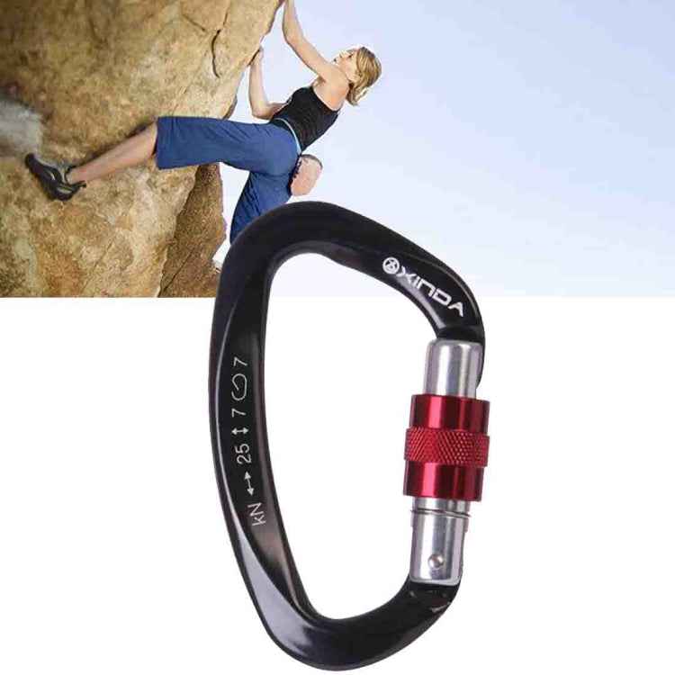 XINDA XD-Q9628 Professional Climbing D-shaped Master Lock Carabiner Safety Buckle Outdoor Climbing Equipment Supplies