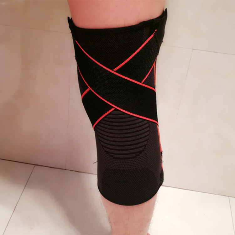 Sports High Elastic Shockproof Non-slip Silicone Knee Support Guards with Pressure Strip Size: XL, XL