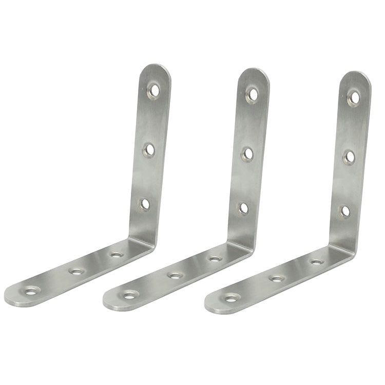 Lot de 2 équerres d'angle à 90 degrés en acier inoxydable, fixation pour meubles, armoires, écrans muraux (85 mm), 85 mm (2 pièces)