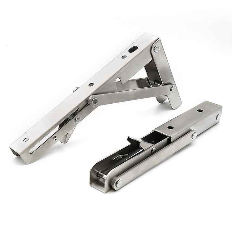 2 PCS 10 inch Billy Wall-mounted Foldable Stainless Steel Spring Storage Shelf for Dining Table