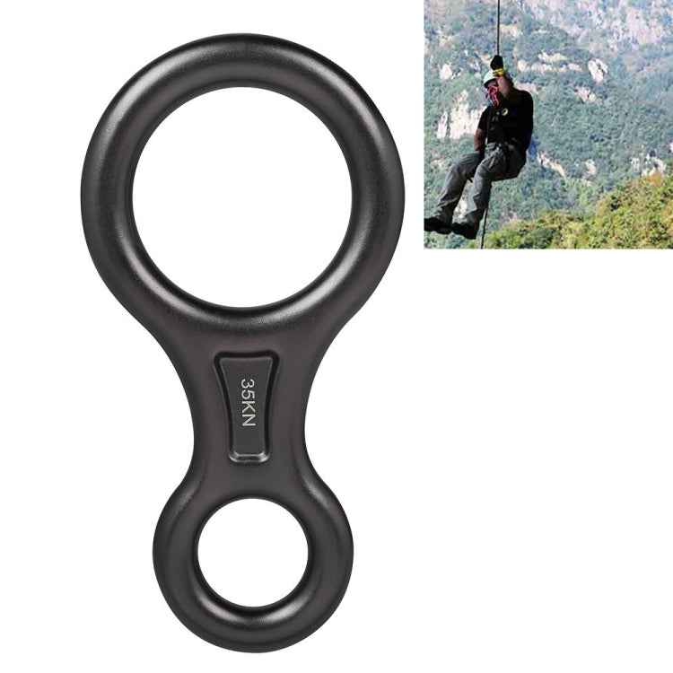Climbing Rescue Figure 8 Descender Rappelling Gear Belay Device(Black)