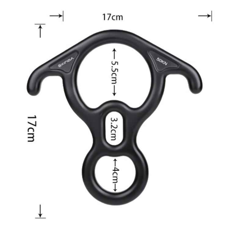 XINDA XD8602 Climbing Rescue Figure 8 Descender with Bent-ear Rappelling Gear Belay Device