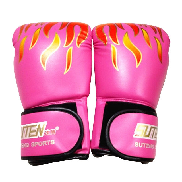 SUTENG Flame Pattern PU Leather Fitness Boxing Gloves for Adults, Flame Pink, Flame Yellow, Flame Green