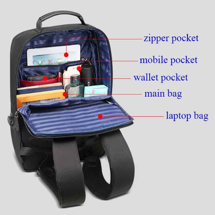 Bopai 851-009911 Business Anti-theft Waterproof Large Capacity Double Shoulder Bag,with USB Charging Port, Size: 30.5x13x45cm