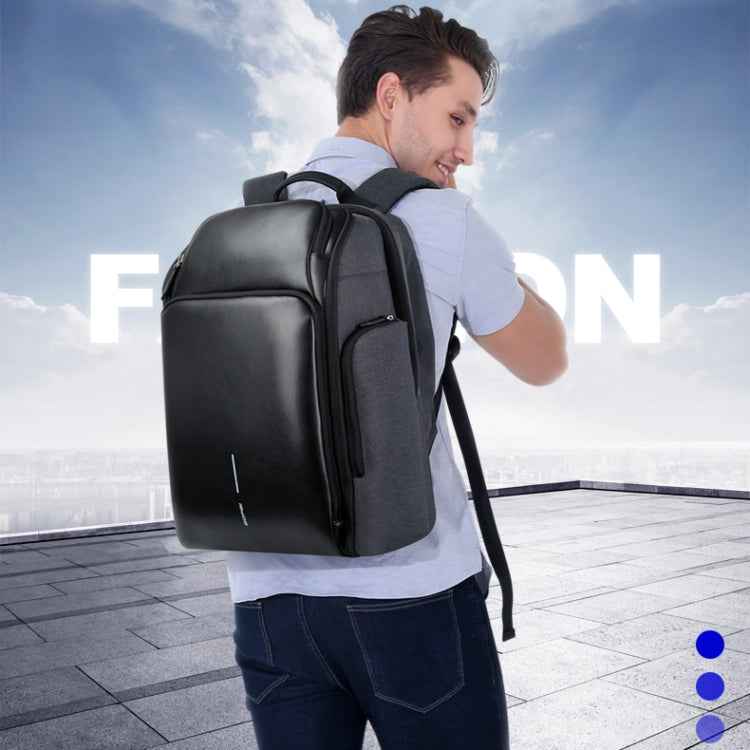 Bopai 851-010128 Business Anti-theft Waterproof Large Capacity Double Shoulder Bag,with USB Charging Port, Size: 34x19x43cm