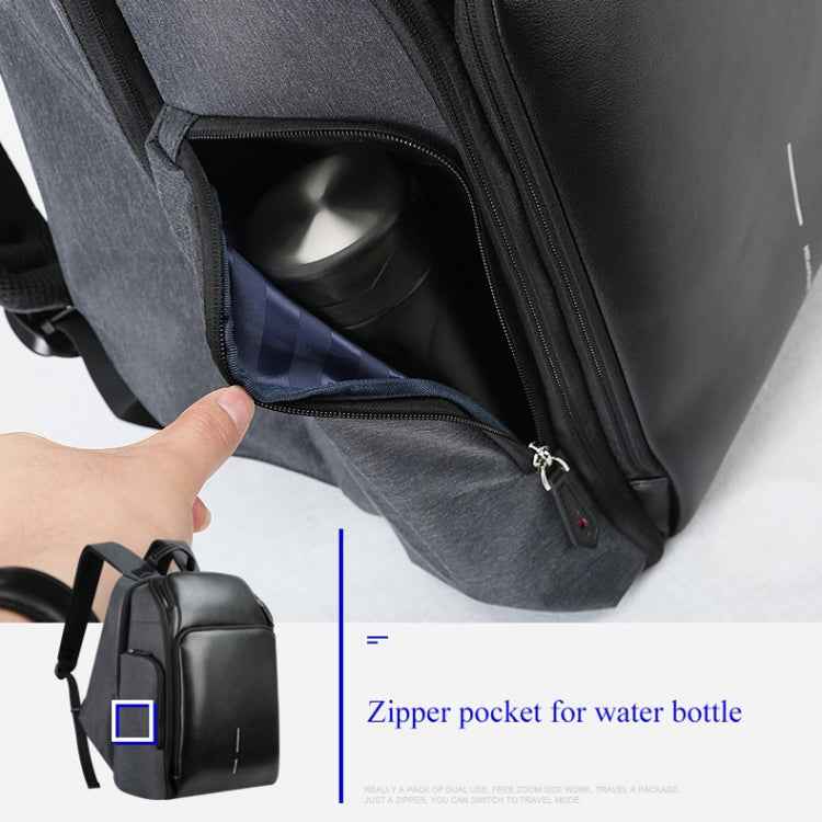 Bopai 851-010128 Business Anti-theft Waterproof Large Capacity Double Shoulder Bag,with USB Charging Port, Size: 34x19x43cm