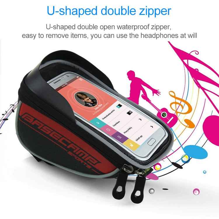 BaseCamp BC-305 Bicycle Phone Bags Mountain Road Bike Front Head Top Frame Handlebar Bag with Transparent Window & Sun Visor for 5.8 Inch 15x8cm and Below Smartphones