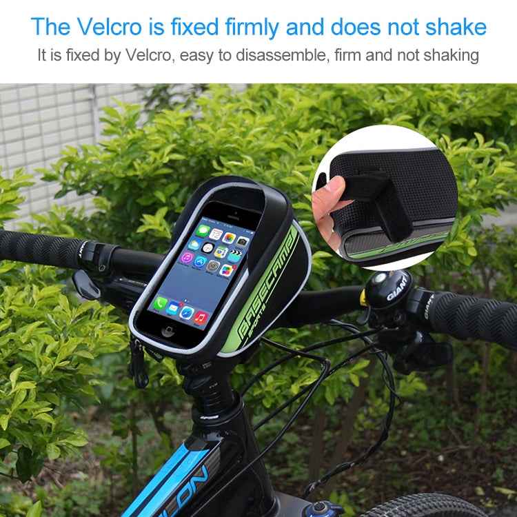 BaseCamp BC-305 Bicycle Phone Bags Mountain Road Bike Front Head Top Frame Handlebar Bag with Transparent Window & Sun Visor for 5.8 Inch 15x8cm and Below Smartphones