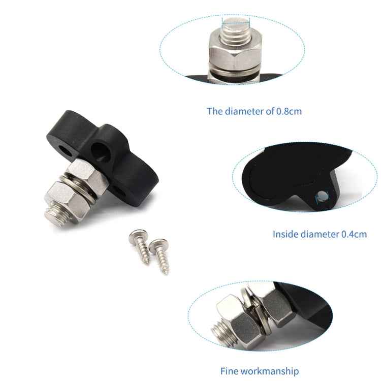 Single Heavy-Duty Terminal Studs Black M10 Bus Bar for Car / RV / Boat