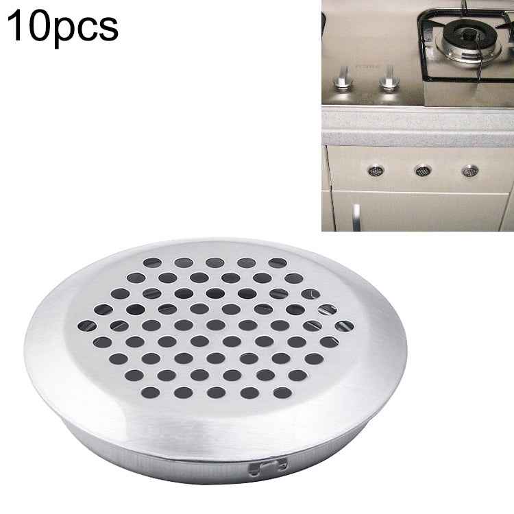 10pcs Bevel Surface 19mm Cabinet Round Air Vent Stainless Steel Louvered Grille Cover Vents with Little Holes, 19mm Bevel