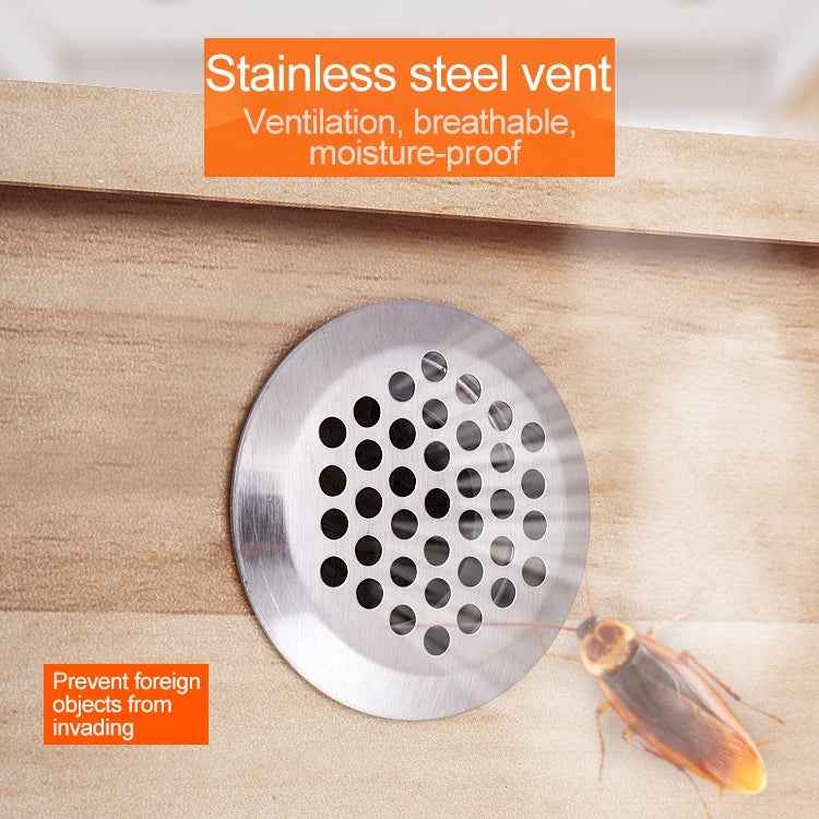 10pcs Bevel Surface 25mm Cabinet Round Air Vent Stainless Steel Louvered Grille Cover Vents with Little Holes