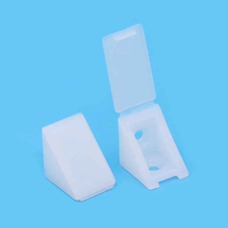 200 PCS Plastic Thickened Corner Connector Furniture Right Angle Board Bracket with Cover, Size: S
