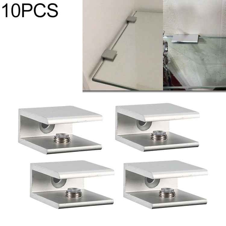 10 PCS Single Hole Aluminum Alloy Glass Fixing Clip, S, 10mm