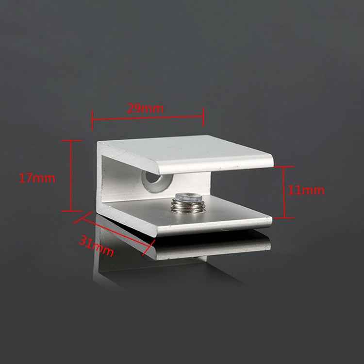 10 PCS Single Hole Aluminum Alloy Glass Fixing Clip, S, 10mm