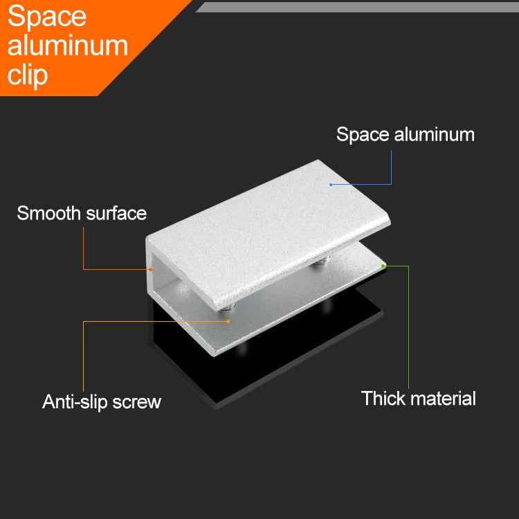 10 PCS Single Hole Aluminum Alloy Glass Fixing Clip, S, 10mm